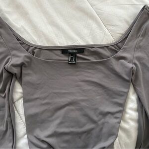 Forever 21 Charcoal Long Sleeve Top